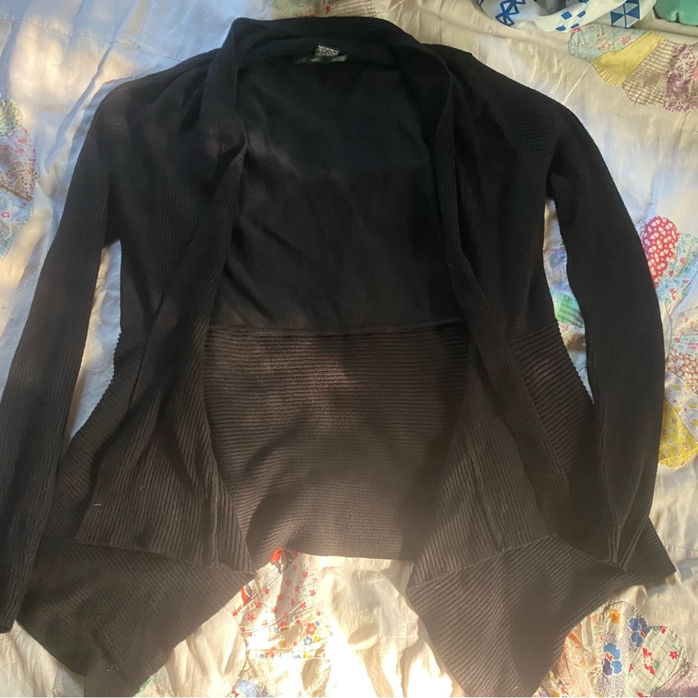 89th & Madison Black Open Front Cardigan